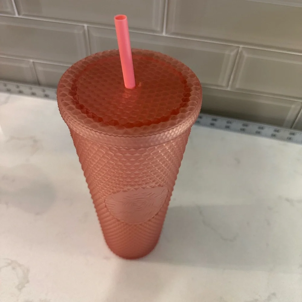 Starbucks‎ 2022 PINK LEMONADE JELLY STUDDED 24oz SOFT TOUCH Tumbler Cold Cup NEW